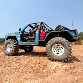 1/10 Scale Off-Road RC Crawler Car Kit with Two-Speed Gearbox and LED Lights