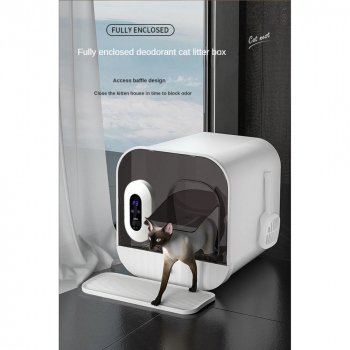 Deluxe Splash-Proof Enclosed Cat Litter Box - Easy Clean & Odor Control