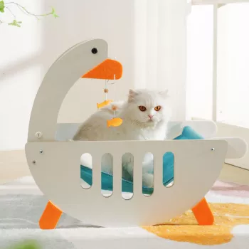 3-in-1 Cat Hammock with Scratcher Pad and Dangle Toy