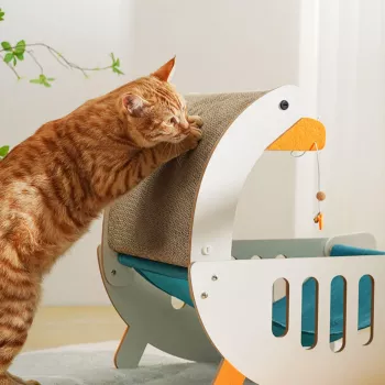3-in-1 Cat Hammock with Scratcher Pad and Dangle Toy