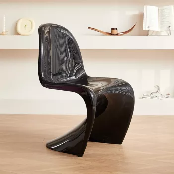 Modern Minimalist White Plastic Dining Chair - Space Saving, Ergonomic Design