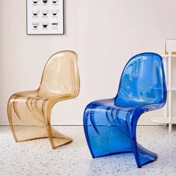 Modern Minimalist White Plastic Dining Chair - Space Saving, Ergonomic Design
