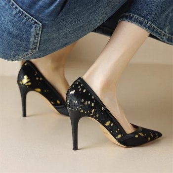 Luxurious Horsehair Stiletto Heels - Spring/Summer Women's Pointed Toe Pumps
