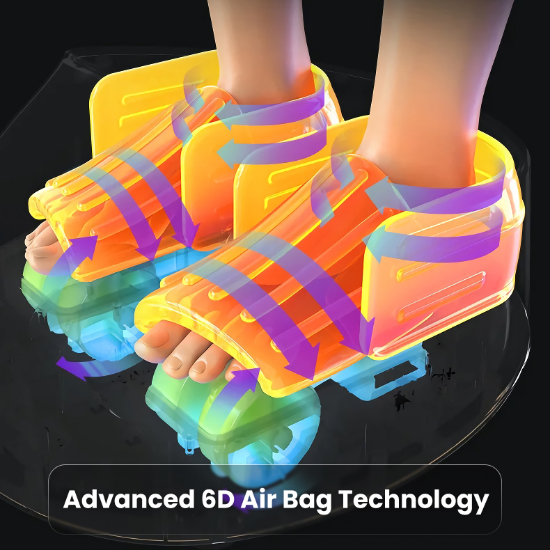 6D Wrapped Air Bag Technology Foot Massager with Pedicure