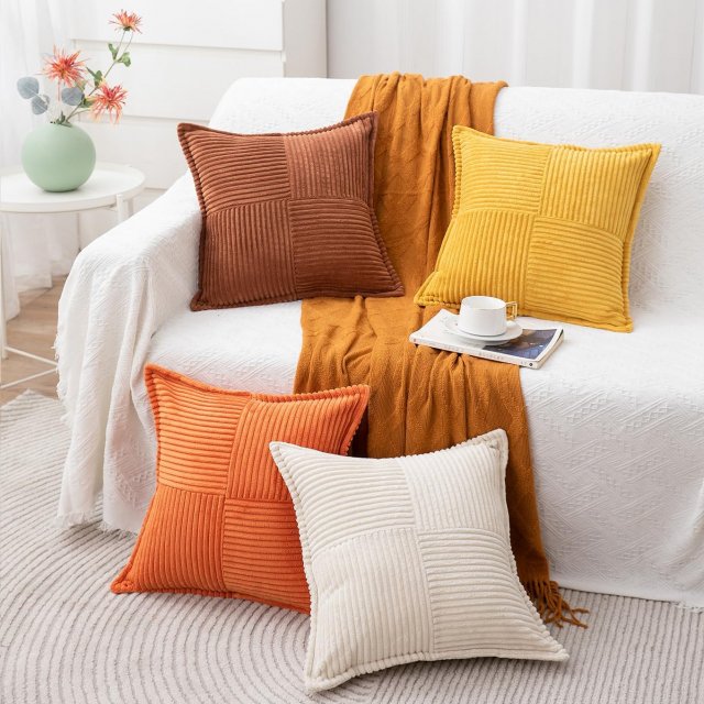 Chic Boho Striped Corduroy Pillow Covers - Image 6