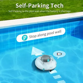 Efficient Cordless Robotic Pool Cleaner with Advanced Suction & Self-Parking