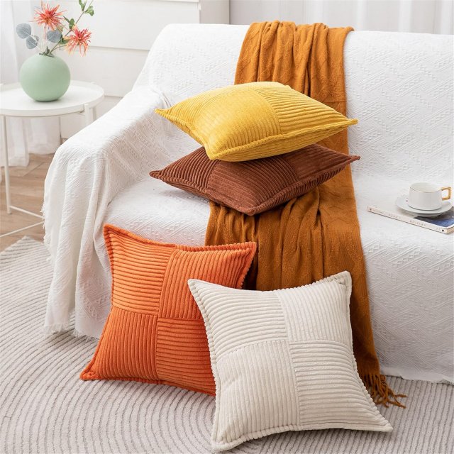 Chic Boho Striped Corduroy Pillow Covers - Image 5