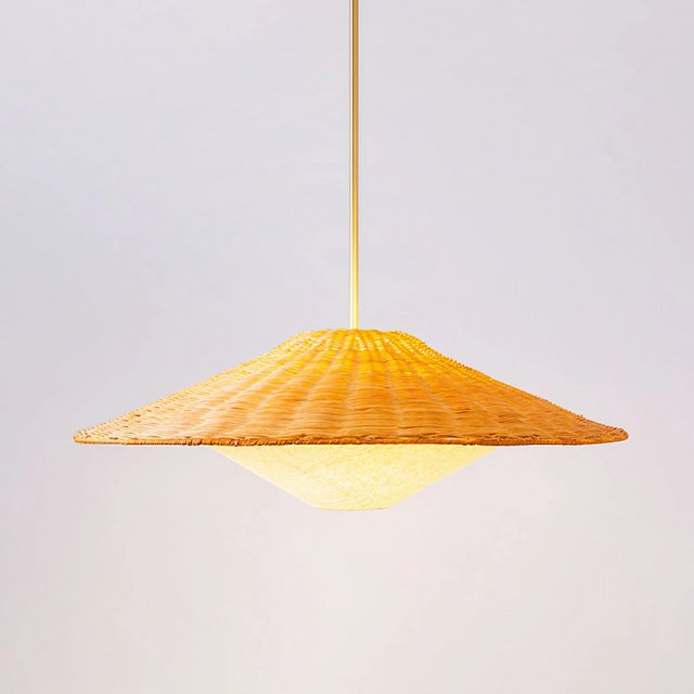 Modern Handmade Rattan LED Pendant Lamp - Artisanal Elegance for Home & Hospitality - Image 8