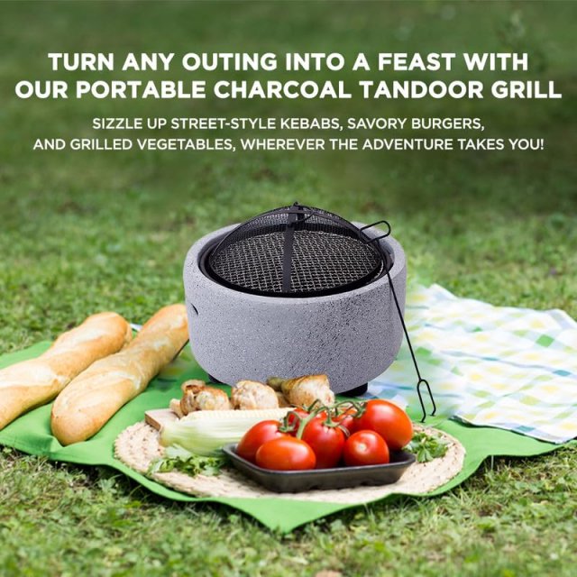 Indoor Charcoal Grill & Heating Oven - Compact, Brass Finish, Safety Enhanced - Image 4