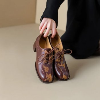 Luxury Leather High Heel Loafers for Women