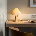 Modern Nordic Pleated Table Lamp - Solid Wood Desk Light with Fabric Shade - Image 8