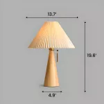 Modern Nordic Pleated Table Lamp - Solid Wood Desk Light with Fabric Shade - Image 9