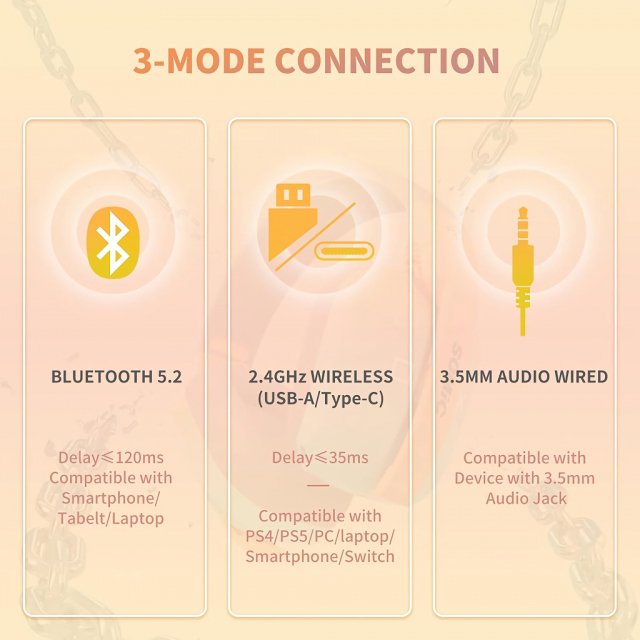 Wireless Bluetooth Gaming Headset with 3-Mode Connection & Ultra-Low Latency - Image 7