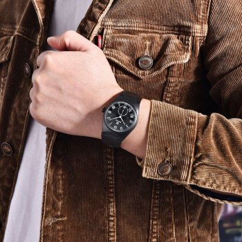 Luxury Waterproof Leather Sports Watch for Men - Fashion & Military Style