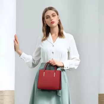 Leather Crossbody Bag with Metal Knot Handle