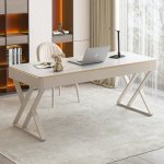 Modern Sleek Office Workbench Elegant Wooden Computer Desk for Home and Office - Image 4