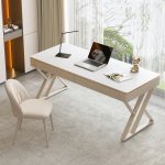 Modern Sleek Office Workbench Elegant Wooden Computer Desk for Home and Office - Image 5