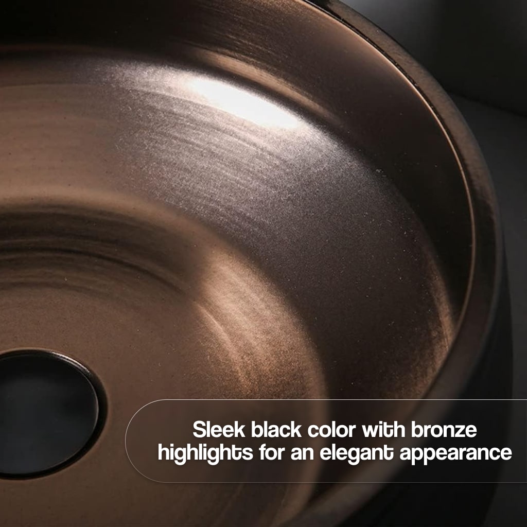 Deluxe Black and Bronze Ceramic Bathroom Sink Set Bathroom