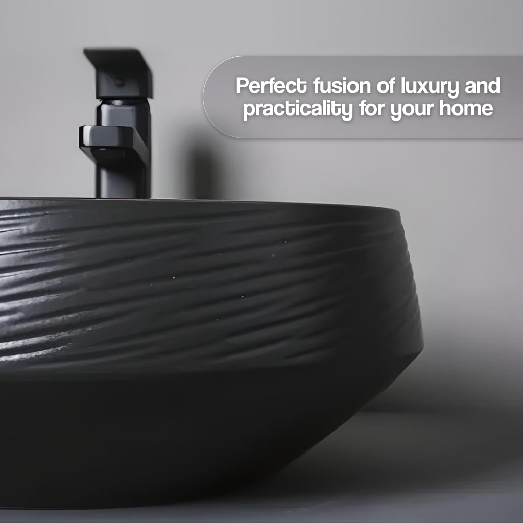 Deluxe Black and Bronze Ceramic Bathroom Sink Set Bathroom