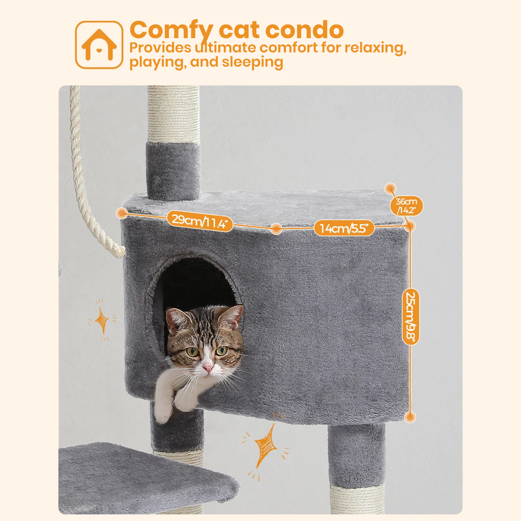 Deluxe Cat Tower with Scratching Posts, Condo & Play Toys Pet Supplies