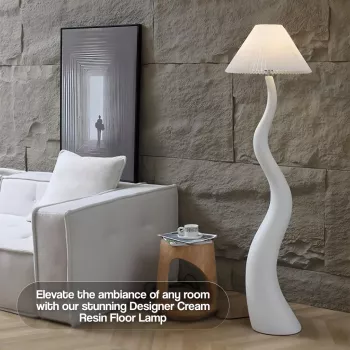 Modern LED Cream Resin Floor Lamp