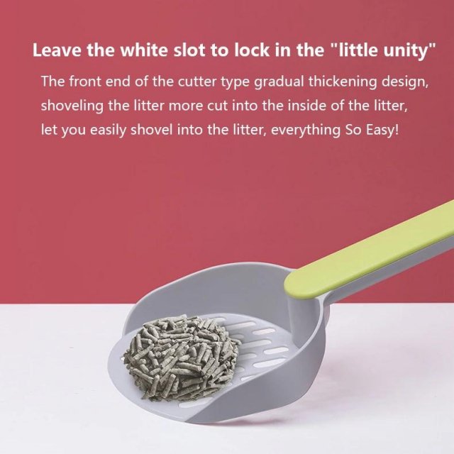 Multi-Function Cat Litter Scoop with Self-Cleaning Base - Eco-Friendly Pet Care - Image 3