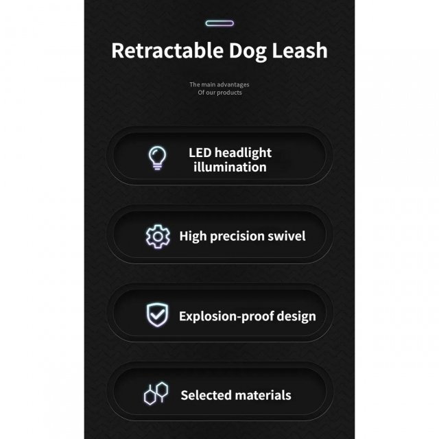 Luminous Retractable Nylon Pet Leash for Dogs & Cats - Durable, Automatic, & Extendable - Image 8