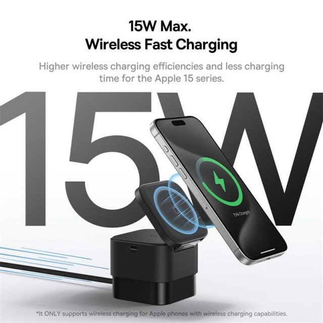 2-in-1 Magnetic Wireless Charger Stand: Fast Charging Dock Station - Image 4