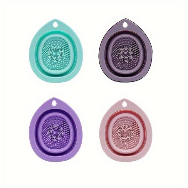 Silicone Makeup Brush Cleaner: Portable Folding Wash Bowl & Scrubber Mat - Image 5