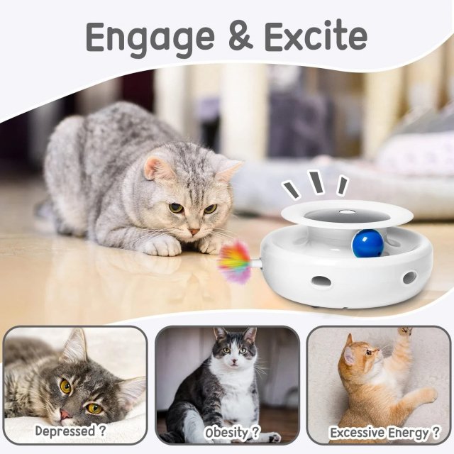 Interactive Cat Toy with Dual Play Modes, Auto On/Off Timer & Replaceable Feather Attachments - Image 5