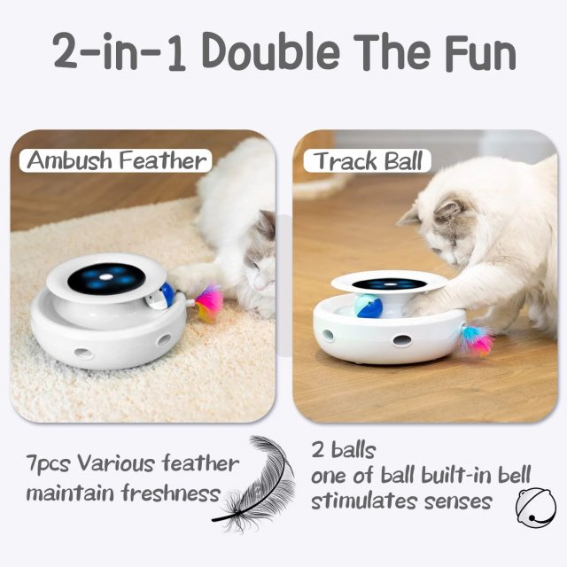 Interactive Cat Toy with Dual Play Modes, Auto On/Off Timer & Replaceable Feather Attachments - Image 3