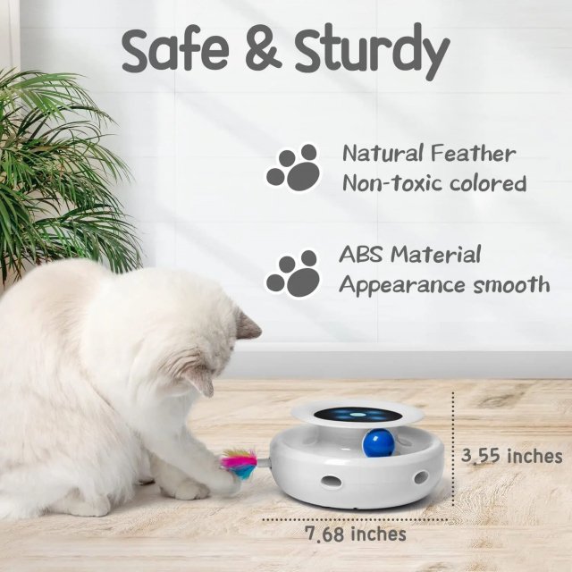 Interactive Cat Toy with Dual Play Modes, Auto On/Off Timer & Replaceable Feather Attachments - Image 4