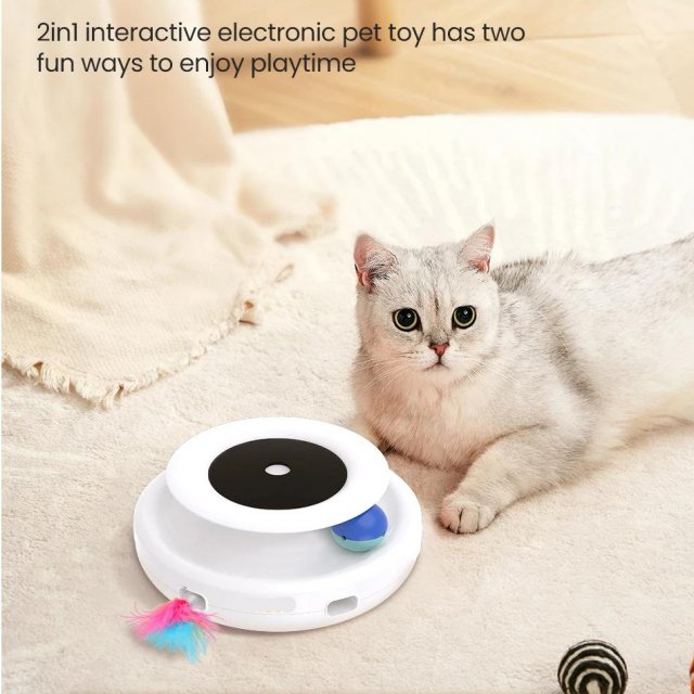 Interactive Cat Toy with Dual Play Modes, Auto On/Off Timer & Replaceable Feather Attachments - Image 8