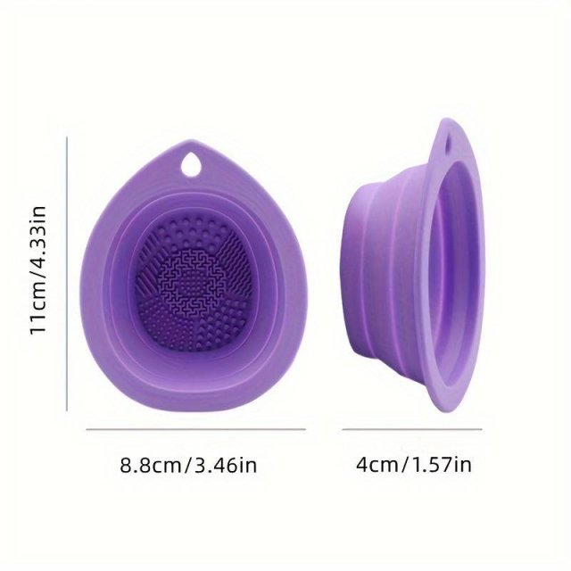 Silicone Makeup Brush Cleaner: Portable Folding Wash Bowl & Scrubber Mat - Image 6