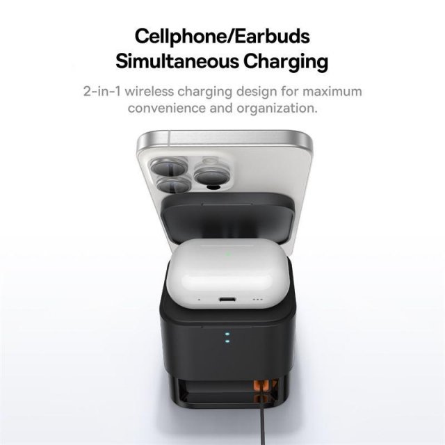 2-in-1 Magnetic Wireless Charger Stand: Fast Charging Dock Station - Image 3