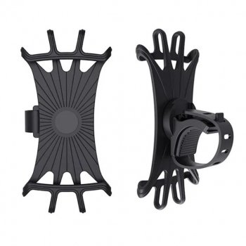 360° Rotary Silicone Phone Holder for Bicycles and Motorcycles - Fits 4-6 inch Devices Baby Travel Gear Kids & Babies Color: Black