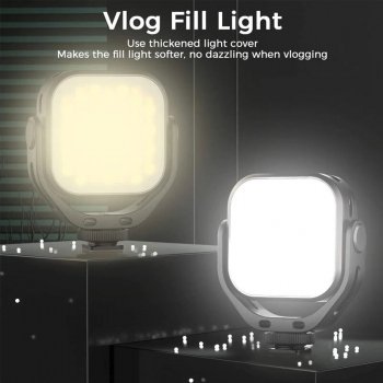 Adjustable Bi-Color LED Video Light with 360° Rotation Bracket - Rechargeable & Portable Fill Light for DSLR, SLR & Mobile