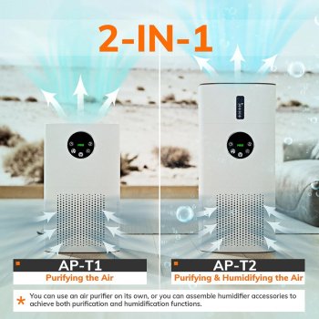 Alternative view of 2-in-1 Air Purifier and Humidifier Combo for Allergies, Pets, Smokers, Bedroom