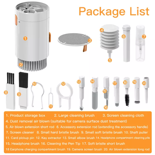 20-in-1 Ultimate Electronics Cleaning Kit for Computers, Cameras & Earphones - Image 7