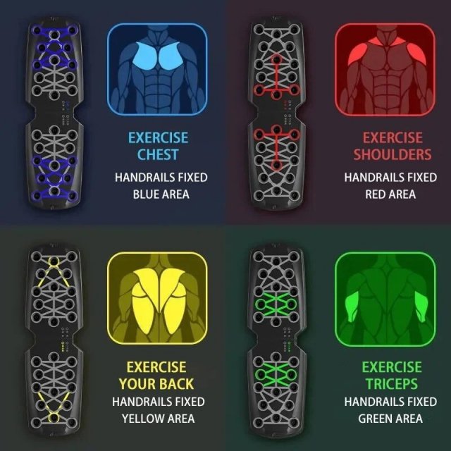 Foldable Multifunctional Push-Up Board Set for Full Body Workout - Image 3