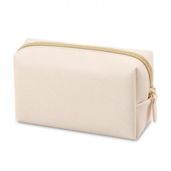 Luxury PU Leather Travel Cosmetic Bag - Zippered Makeup Organizer in Multiple Sizes Bags & Wallets Fashion Model: Beige M