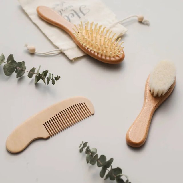 Beech Wood Baby Hair Brush and Massager - Image 6