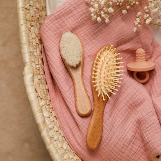 Beech Wood Baby Hair Brush and Massager - Image 3