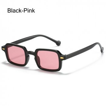 Retro Rivet Gradient Square Sunglasses - UV400 Protection Unisex Eyewear for Sports and Fashion Fashion Sunglasses Color: Black-Pink