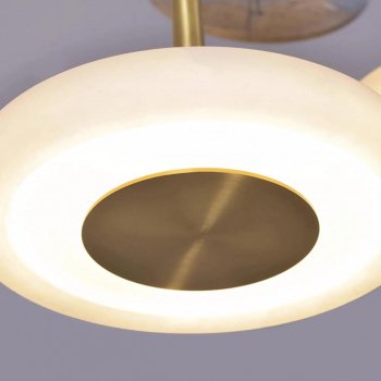 Contemporary Marble & Wood LED Pendant Light
