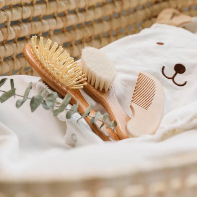 Beech Wood Baby Hair Brush and Massager - Image 5