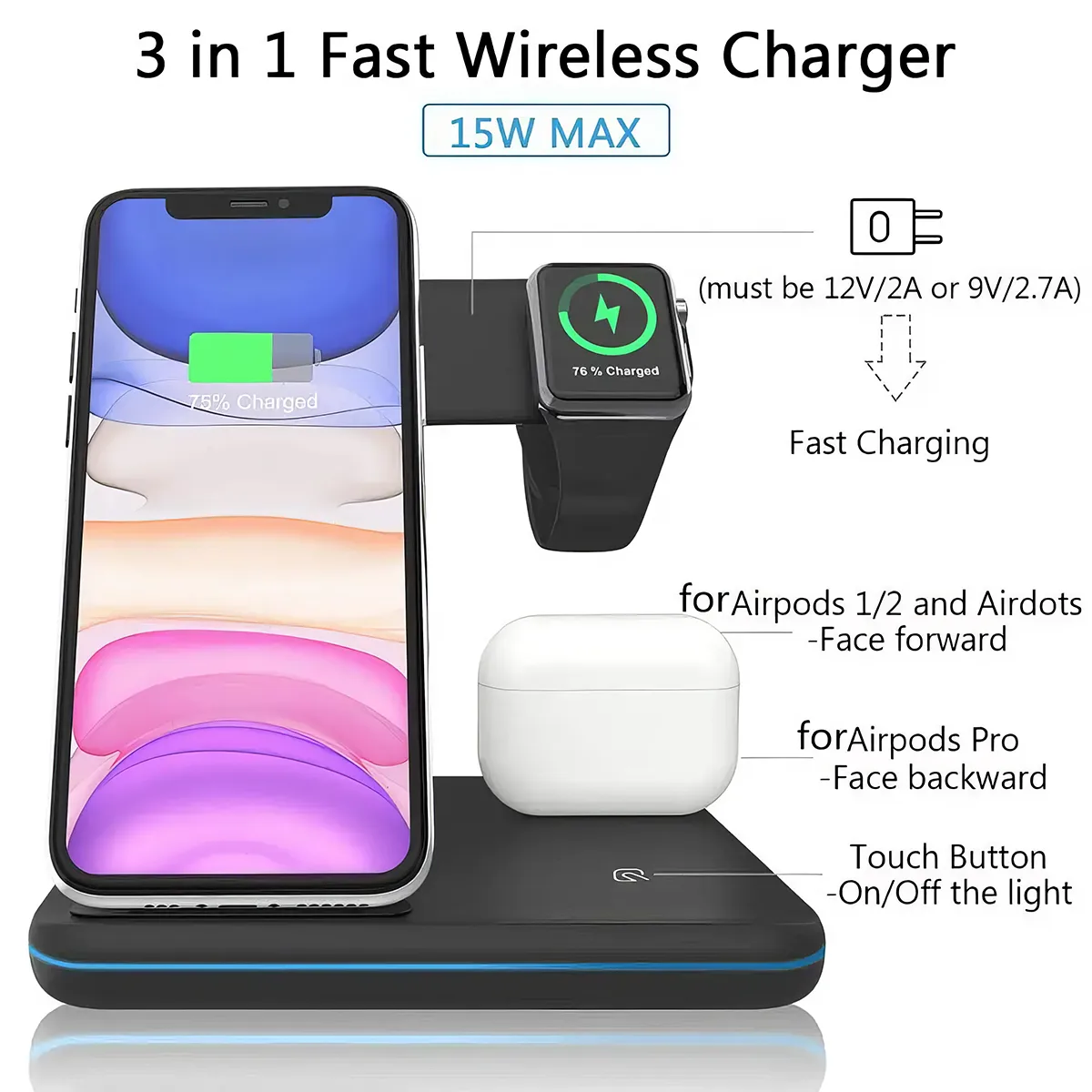 3-in-1 Fast Charging Station for Apple Devices