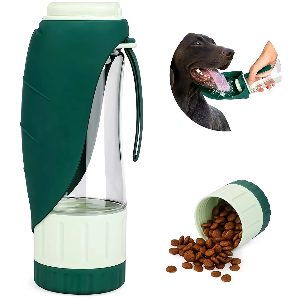 2-in-1 Portable Dog Water Bottle & Food Container for Outdoor Activities