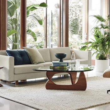 Mid-Century Glass Triangle Coffee Table