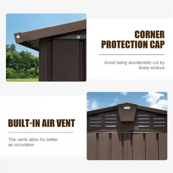 Multifunctional 10x8 Ft Metal Outdoor Storage Shed